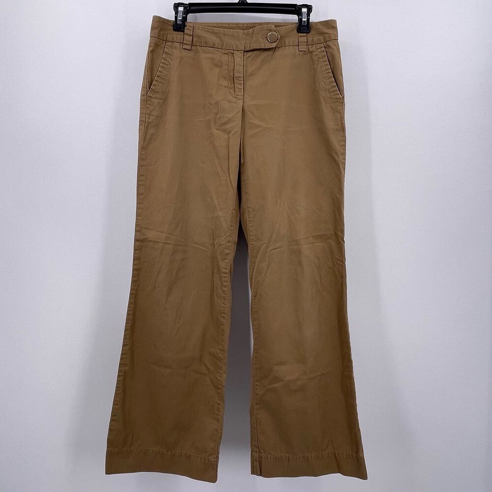 J Crew Sz 6 Brown Broken In Weathered Chino Wide Leg Pants Soft Classic Twill